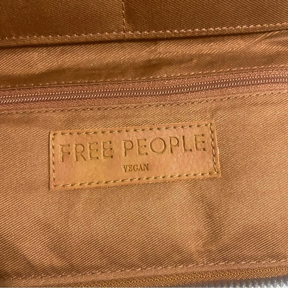 Free People Brown Vegan Leather Wristlet